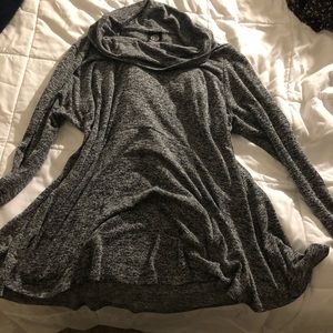 Gray long sleeve turtleneck top